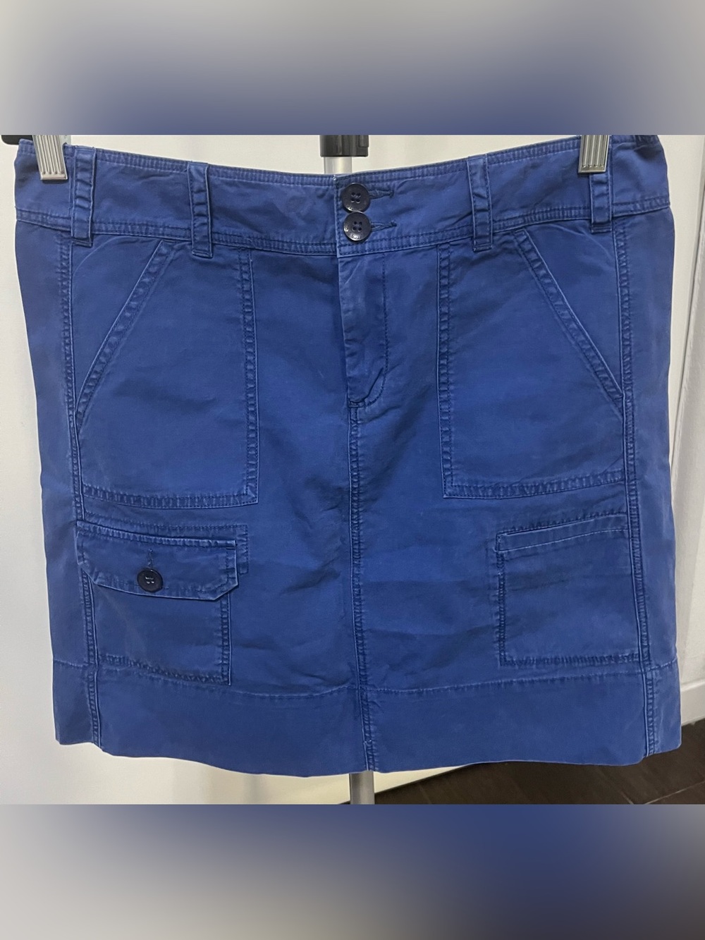 Anthropologie Paper Boy Blue Cargo Mini Skirt Size 8 Cotton Utility Style